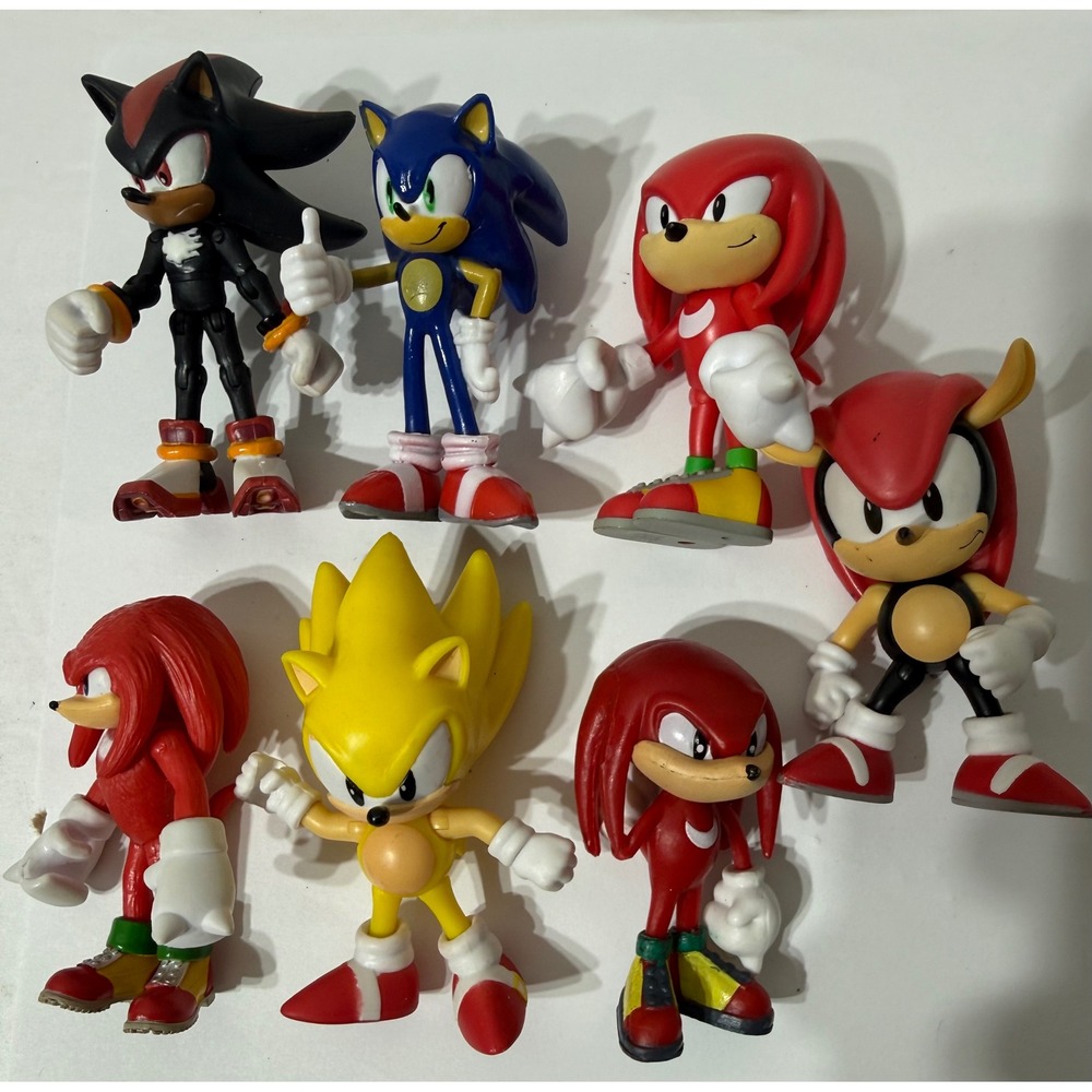 Sonic the Hedgehog Jakks Pacific Action Figure LOT Shadow Knuckles Mighty 7pc